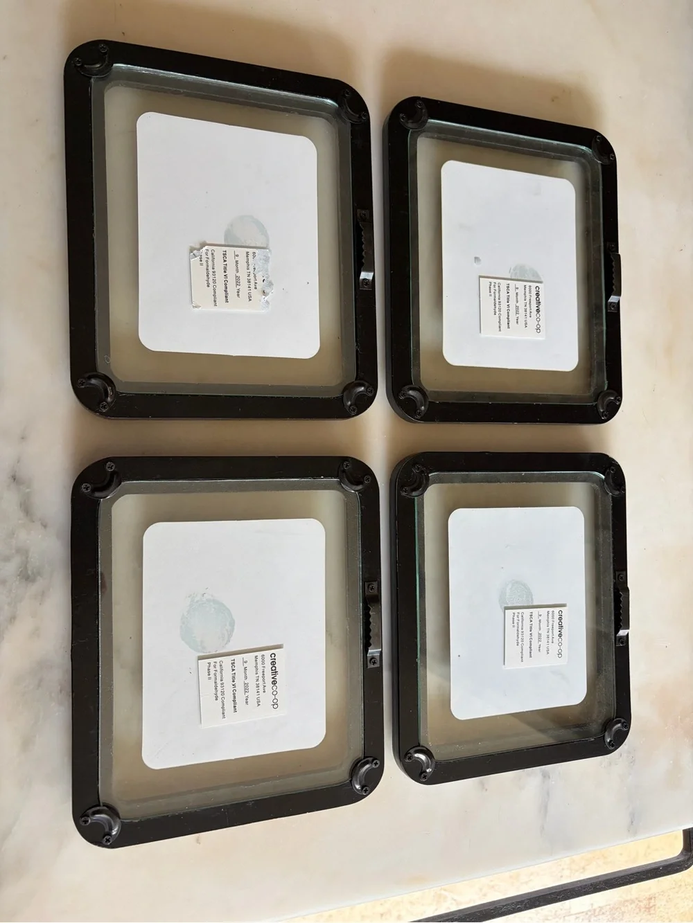Classic Black Square Floating Photo Frames - Set of 4